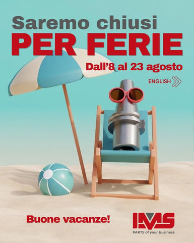 Chiusura Estiva IMS dall’8 al 23 Agosto